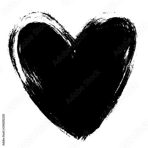 Vector Hand Drawn Grunge Heart Isolated On Transparent