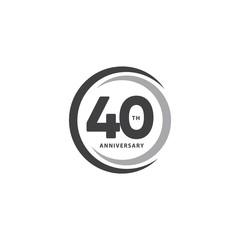 40 Year Anniversary Vector Template Design Illustration