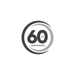 60 Year Anniversary Vector Template Design Illustration