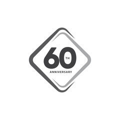 60 Year Anniversary Vector Template Design Illustration