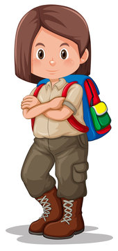 A camping girl character