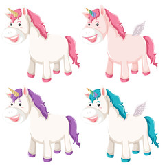 Set of different unicorn