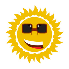 Isolated happy sun with sunglasses. Vector illustration design