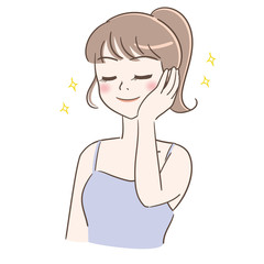 フェイシャルケアをする女性