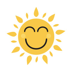 Isolated happy sun image. Vector illustration design