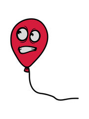 angst gesicht lustig luftballon fliegen aufblasen spielen spielzeug luft comic cartoon clipart himmel schnur