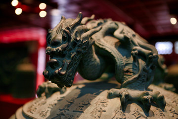  The decor element is the handle of a bell in the form of a dragon. Big Bell Temple. Beijing, China. 