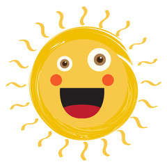 Isolated happy sun image. Vector illustration design