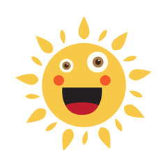 Isolated happy sun image. Vector illustration design