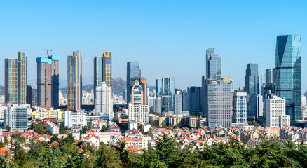 Fototapeta premium Urban skyline of Qingdao..