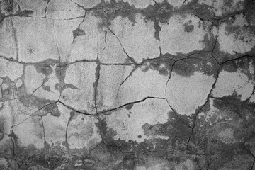 black and white cracked wall