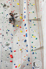 Climber in climbing gym