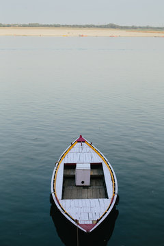Lonely boat on the lake