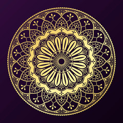 Golden mandala badge