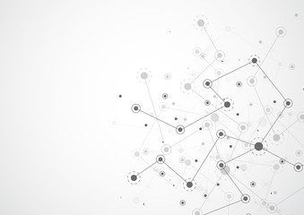 Abstract connecting dots and lines. Connection science background. Vector illustration