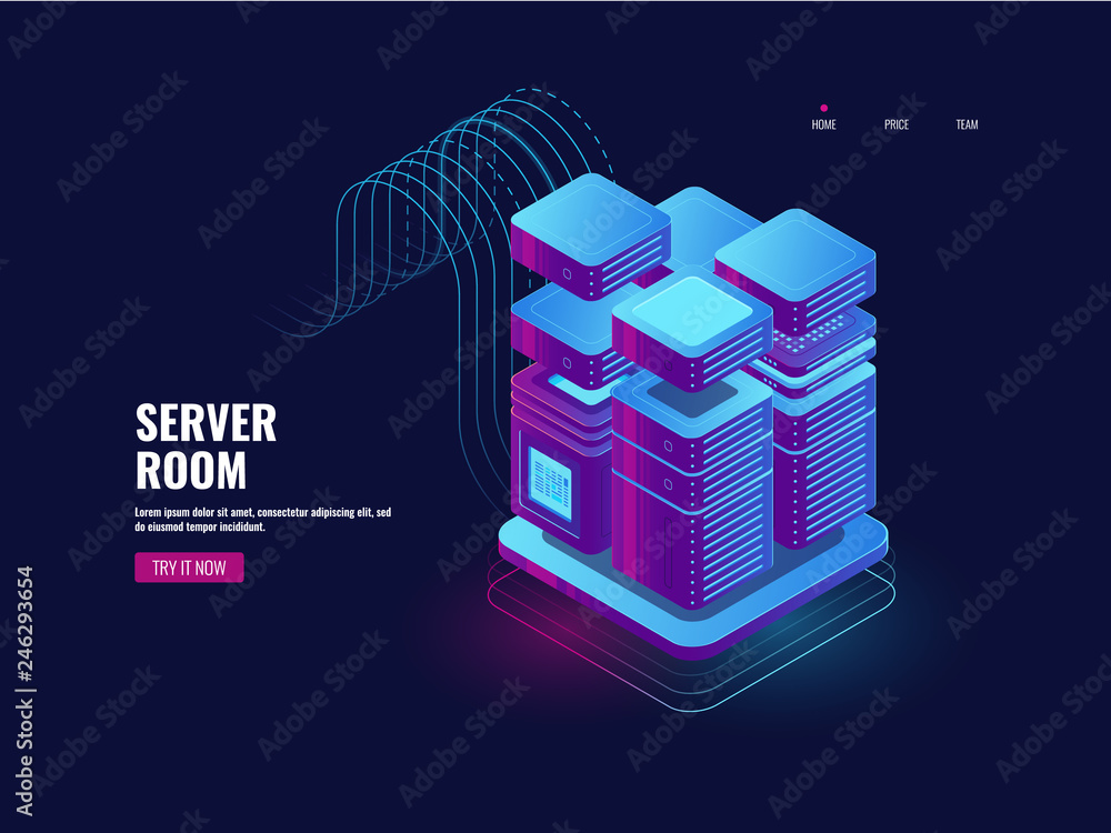 Aufkleber big data processing, blockchain technology, token access system, server room, datacenter and databas