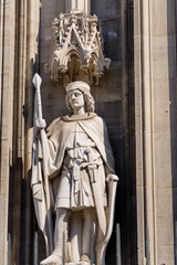Fototapeta premium medieval statues ,cathedral in Cologne, Koln,Germany,2017