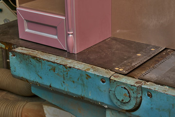 Bathroom furniture. Joinery work. Wooden furniture manufacturing process