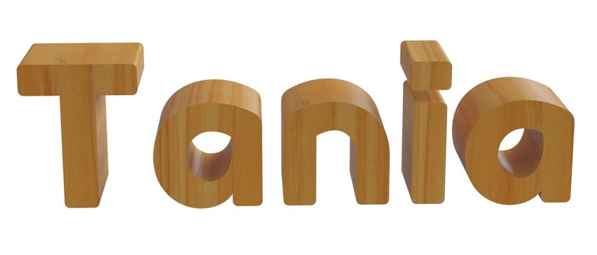 tania in 3d name with wooden texture