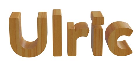 ulric in 3d name with wooden texture