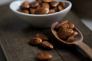 almonds wooden group