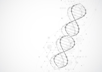 Science template, wallpaper or banner with a DNA molecules.