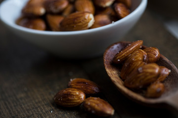 almonds wooden group