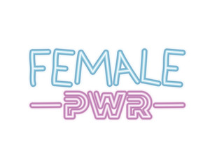 female power label isolated icon