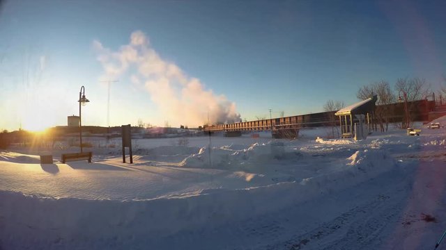 winter timelapse sunset