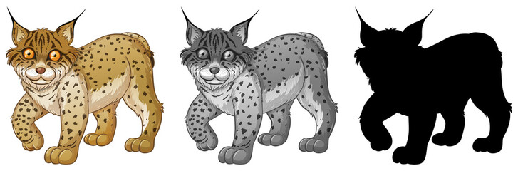 Set of lynx character
