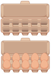 Set of egg in carton