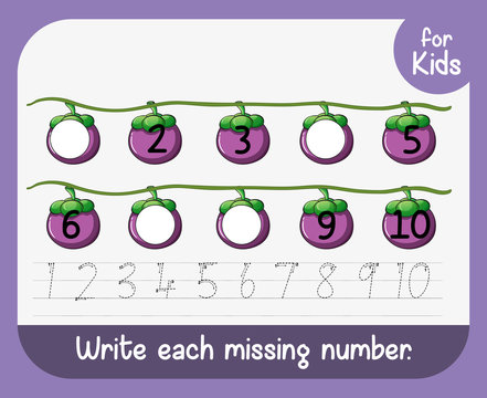 Write Each Missing Number Worksheet