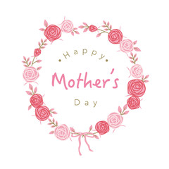Hand drawn rose flower frame illustration for mother's day