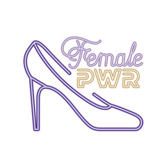 female power label with heel isolated icon