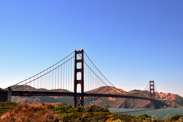View of the Golden Gate Bridge in the morning . San Francisco, California, USA