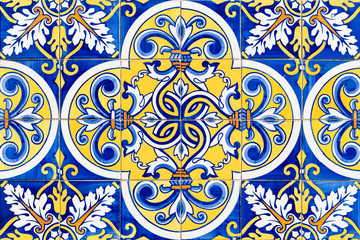 Fototapeta na wymiar Traditional Portuguese glazed tiles