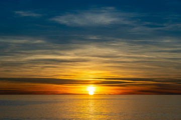 Colorful sunset above the sea. Summer vacation concept