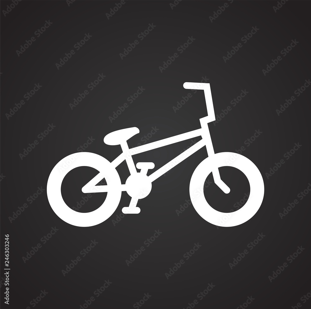 Poster bicycle icon on black background for graphic and web design, modern simple vector sign. internet con