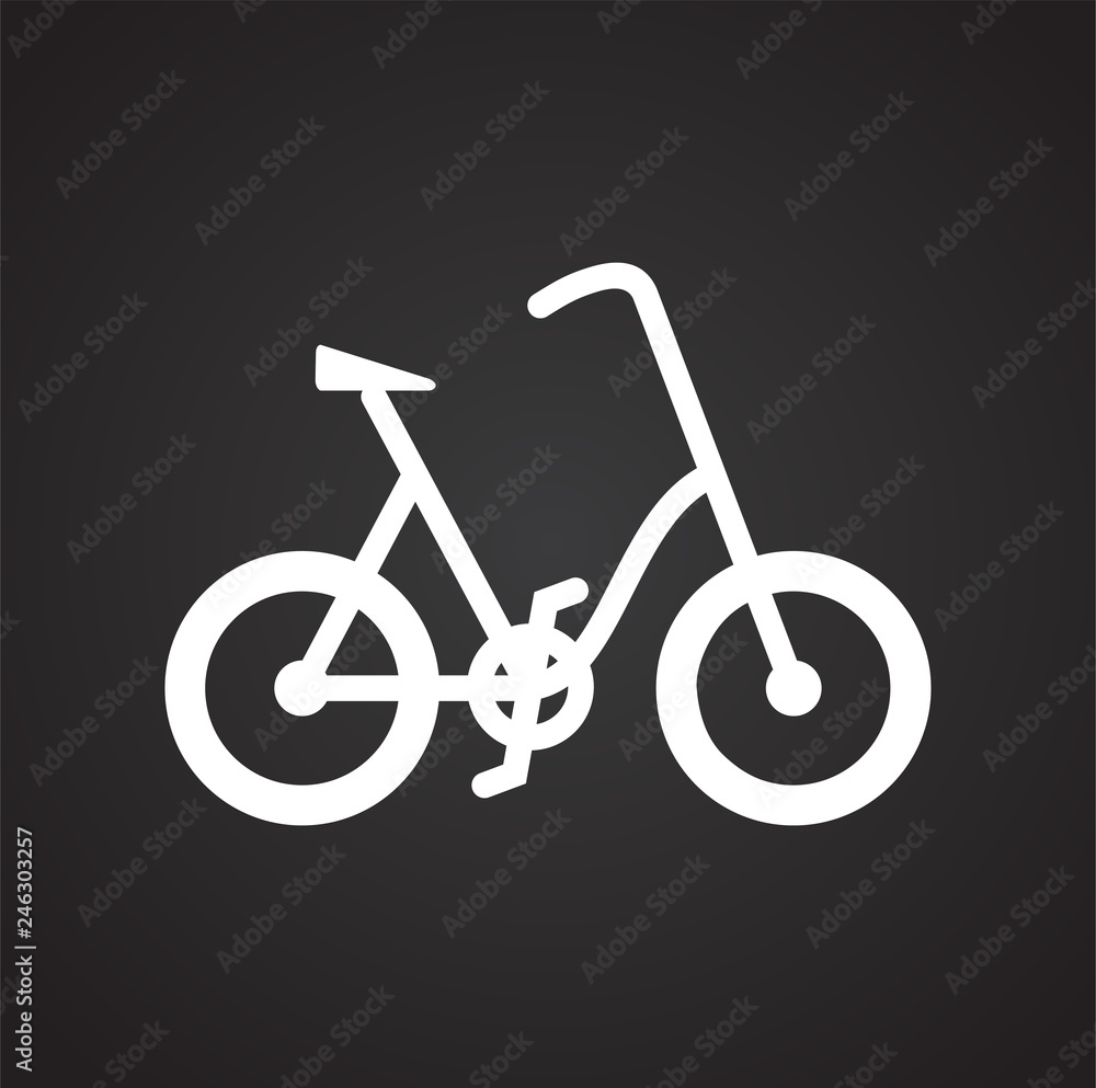 Poster bicycle icon on black background for graphic and web design, modern simple vector sign. internet con