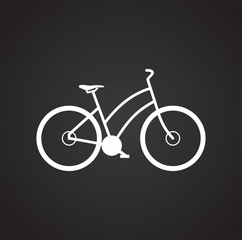 Bicycle icon on black background for graphic and web design, Modern simple vector sign. Internet concept. Trendy symbol for website design web button or mobile app