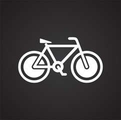 Fototapeta premium Bicycle icon on black background for graphic and web design, Modern simple vector sign. Internet concept. Trendy symbol for website design web button or mobile app