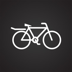 Bicycle icon on black background for graphic and web design, Modern simple vector sign. Internet concept. Trendy symbol for website design web button or mobile app