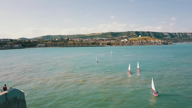 folkestone harbor lighthouse from a bird's eye view