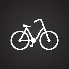 Bicycle icon on black background for graphic and web design, Modern simple vector sign. Internet concept. Trendy symbol for website design web button or mobile app