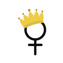 gender female symbol with crown