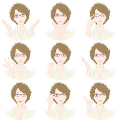 女性のいろいろな表情