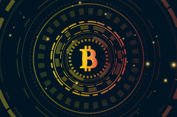 Bitcoin digital currency. Futuristic digital money for your concept design. Touch the future