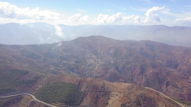 Aerial view of mountains in the north of Morocco