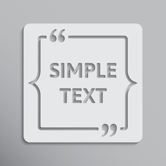 Blank template vector quote. Square with bracket.