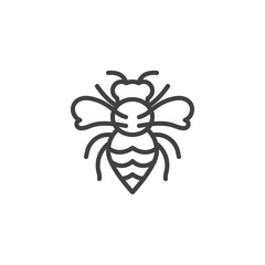 Wasp pests line icon. linear style sign for mobile concept and web design. Wasp insects outline vector icon. Bee Symbol, logo illustration. Pixel perfect vector graphics